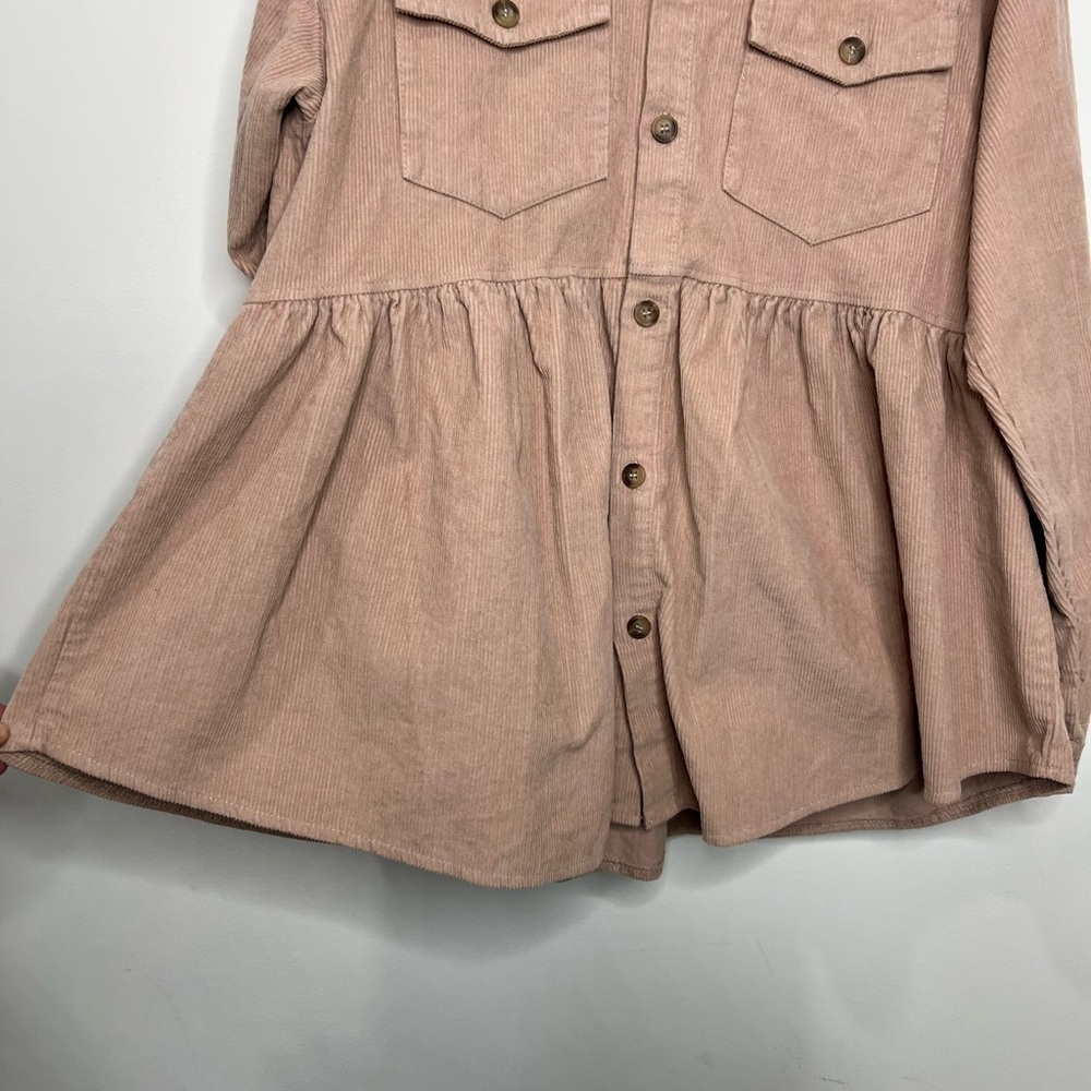 Jinzhao Corduroy Babydoll Style Buttondown - Picture 2 of 10